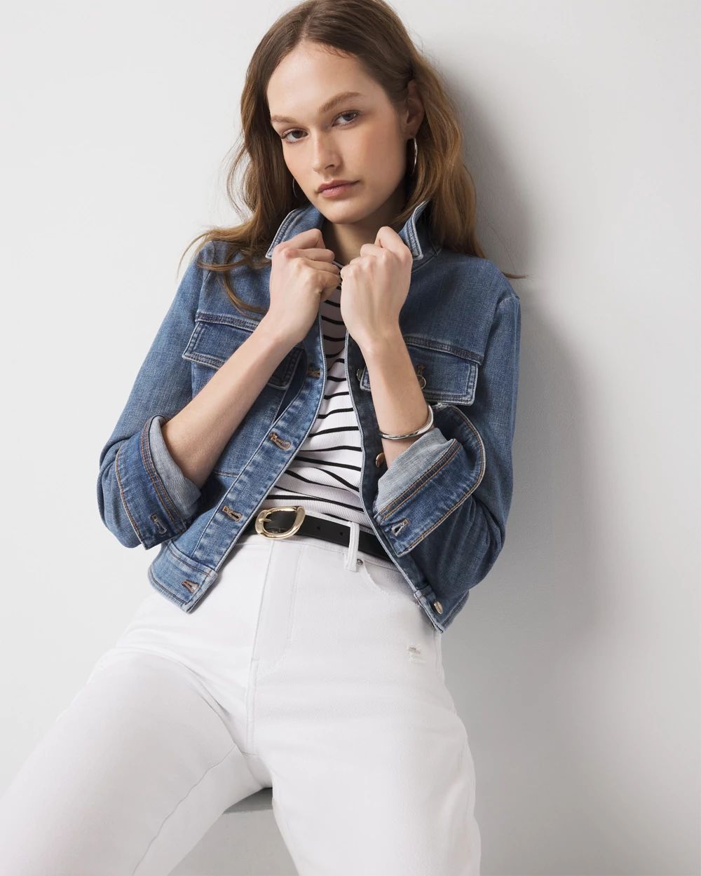 ジャケット・アウター no mass prod Cropped denim flight jacket no mass prod Cropped denim flight jacket - メルカリ